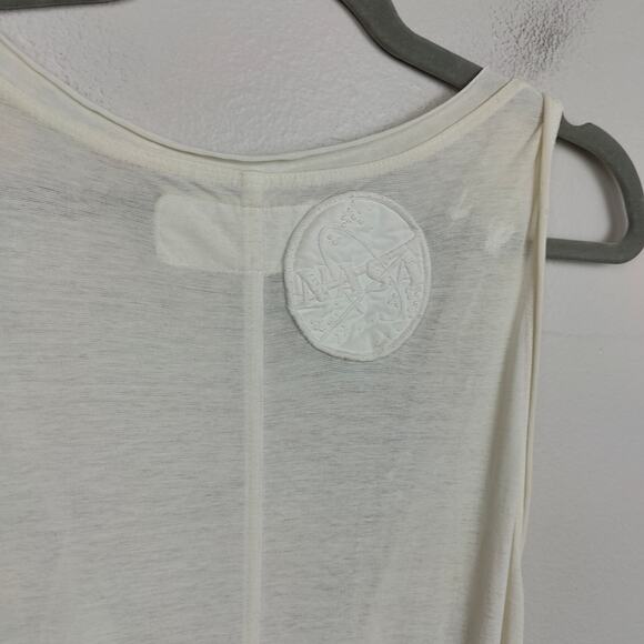 Rundholz Dip Jumpsuit Size Small White Cotton Harem NASA Gauze Button Front - Picture 10 of 13